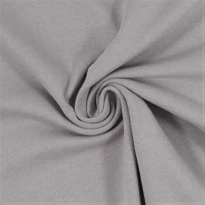 Produktbild von Bündchenstoff Heike Hellgrau, Uni 240 g/m², Strickschlauch glatt/fein, 50 cm Schlauch, Meterware