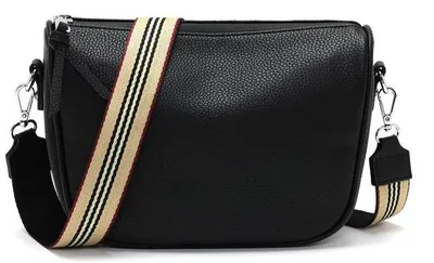 Immagine prodotto di Azomor® Elegante borsa a tracolla nera da donna con tracolla regolabile e pratici scomparti