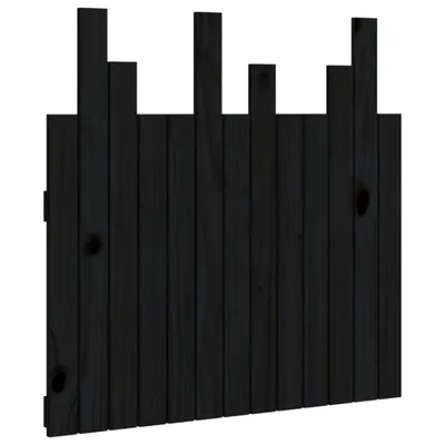 Produktbild von vidaXL Wand-Kopfteil Schwarz 82,5x3x80 cm Massivholz Kiefer
