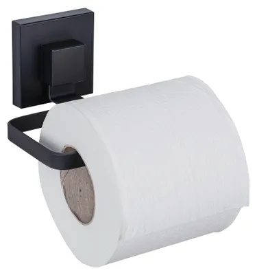 Produktbild von WENKO Vacuum-Loc® Toilettenpapierhalter Mod. Quadro Schwarz, Befestigen ohne Bohren