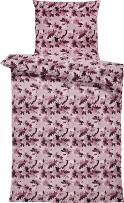 Produktbild von Biber Bettwäsche 135x200 cm Blumen geblümt rosa rot Winter Flanell Baumwolle