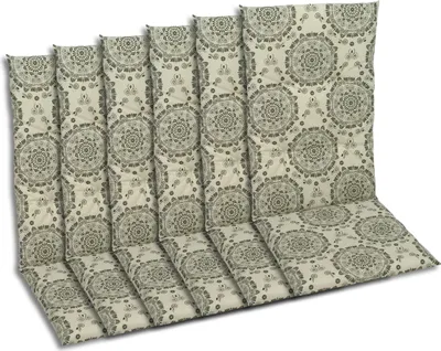Produktbild von GO-DE Textil, Sesselauflage Hochlehner, 6er-Set, Farbe: beige, Maße ca.: 118 cm x 48 cm x 5 cm
