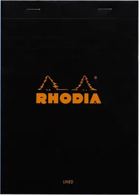 Immagine prodotto di Blocco note Rhodia n. 16 A5 foderato con margine 80 fogli nero Confezione da 10