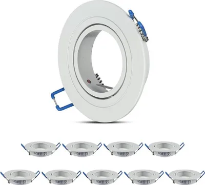 Image de V-TAC - Spot encastrable GU10 inclinable IP20 blanc 90 mm alu