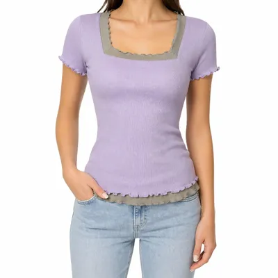 Produktbild von 710555 Chillytime Damen T-Shirt Flieder – Bequem und modern, Größe 32/34