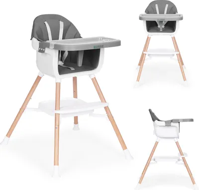 Obrázok produktu pre Detská 2v1 jedálenská stolička ECOTOYS, sivá