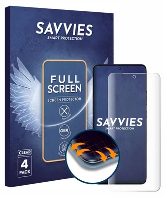 Product packaging for screen protectors, with a screen protector shown next to it.
