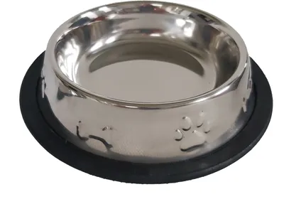 Produktbild von Fressnapf Futternapf Edelstahl Wasser Futter Hund Katze Ø 16 cm Gummiring