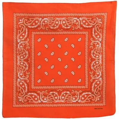 Obrázok produktu pre Pomarančová šatka – Pomarančový šál – Šatka – Šál – Vzor paisley – 54/54 cm – Oranžová – Šatka – Karneval – Doplnky na Majstrovstvá sveta – CHPN