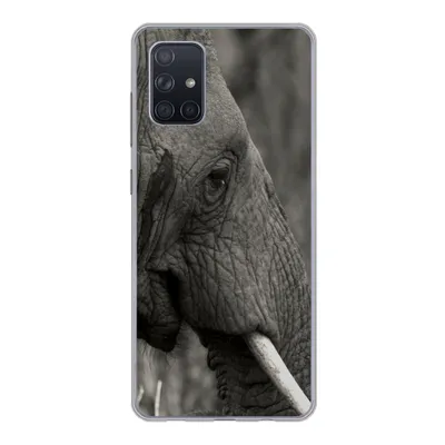 Produktbild von MuchoWow® Handyhülle Schutzhülle Hülle für Samsung Galaxy A51 Elefant - Tiere - Schwarz - Weiß Silikon Softcase Handy Hülle - Schutzabdeckung