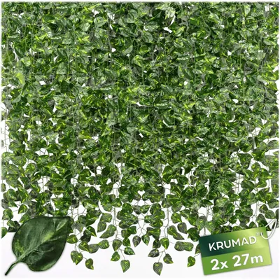 Produktbild von KRUMAD Künstlich Efeu Girlande 24 Stück Set 27 m Kunstpflanze Efeu Girlande für Balkon Garten Wanddeko Deko Wohnzimmer