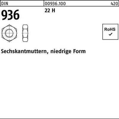 Produktbild von Reyher  Sechskantmuttern DIN 936 22 H M 14 (100 Stück)