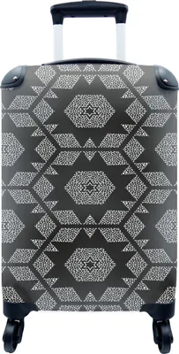Produktbild von MuchoWow® MuchoWow® Koffer Handgepäck Trolley Rollkoffer Kleine Reisekoffer mit 4 Rollen - Weihnachtsstern - Geometrie - Winter - Muster - Cabin Size < 55x40x23 cm & 55x40x20 cm - Fotokoffer - Kabinen