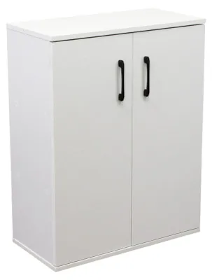 Image de Buffet à étagères en bois blanc avec 3 étagères intérieures Benny