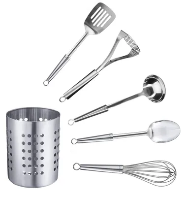 Productafbeelding van Kookgerei set met 6 keukenhulpen – Pannenspatel, aardappelstamper en meer