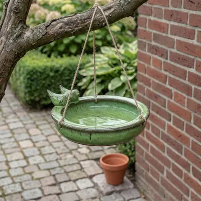 Produktbild von Vogeltränke, Vogelbad - Grün, Tränke für Vögel, Wasserschale als Vogelbecken