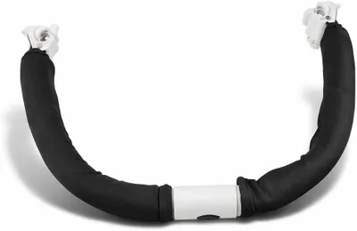 Image de Barre de protection pour poussette, noire, avec poignée réglable et accoudoirs pour poussette