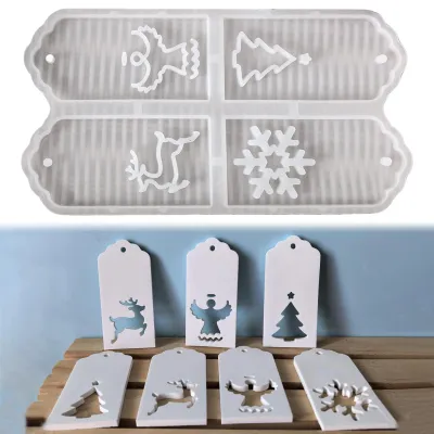 Produktbild von Silikonformen für Weihnachtsdekorationen, 6-teiliges Set mit Elchen und Sternen für Weihnachtsdekorationen, Silikonformen für Weihnachtsbäume, Silikonformen zum Gießen von Weihnachtsgips, Formen für Engelsdekorationen