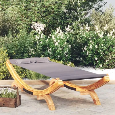Produktbild von The Living Store Loungebett 100x188,5x44 cm Bugholz Massiv Anthrazit