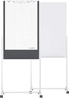 Produktbild von Magnetoplan Design-Universalboard 3-in-1 - Whiteboard/Flipchart/Pinnboard - Weiß/Grau