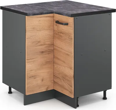 Produktbild von Eckunterschrank Vicco R-Line Goldkraft Eiche 75.6 cm , AP Anthrazit, Model 46955