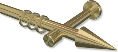 Produktbild von Interdeco Gardinenstange, Vorhangstange Messing-Optik Modell Prestige Savio, 20 mm Ø 1-läufig, 140 cm