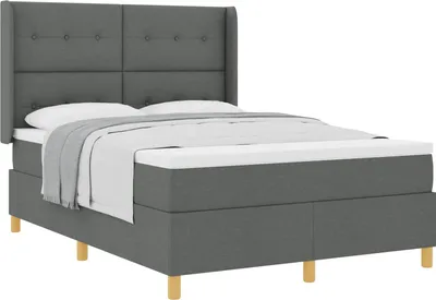 Produktbild von Boxspringbett mit Matratze Dunkelgrau 140 x 200 cm Stoff