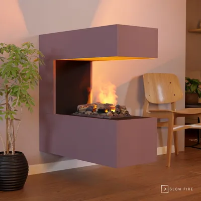Produktbild von GLOW FIRE Elektrokamin 'Schiller Wall' Multicolor| Wasserdampf Kamin mit OMC 600 inkl. Deluxe Echtholz| HxBxT: 90x90x37 cm