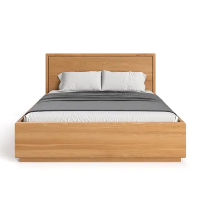 Produktbild von Bett Linea mit Stauraum 200x200 cm , Eiche