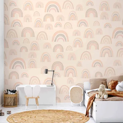 Produktbild von Vlies Fototapete - Pastel Rainbows 200x140 cm Für Kinder e-A-10132-a-a