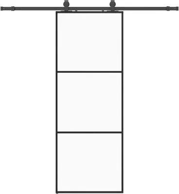 Obrázek produktu pro vidaXL Posuvné dveře s kováním černé 76x205 cm sklo ESG