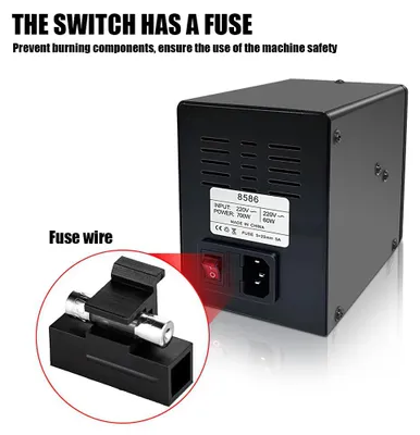 Produktbild von 8586 Lötstation - 2-in-1 Heißluftgebläse und Lötkolben - Digitale Temperaturregelung - SMD-Entlötstation - 220 V - EU-Stecker