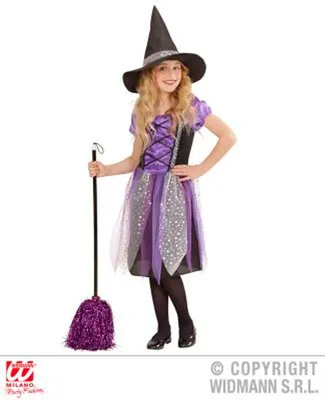 Produktbild von WIDMANN Kinderkostüm Hexe Kleid lila Größe 140 / 8-10 Jahre