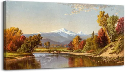 Zdjęcie produktu dla Obraz na Płótnie Vintage Dekoracja Duży 73x146 cm Krajobraz z Górami