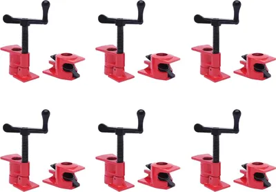 Produktbild von Rohrzwingen Set 6-teilig - Rohrklemmen für Holzarbeiten - Für 1,9 cm (3/4 Zoll) Rohre - Aus Eisen - Für nichtmetallische Werkstücke