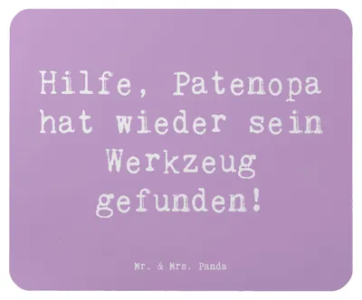 Produktbild von Mr. & Mrs. Panda Mousepad Spruch Patenopa Abenteuer - Lavendeltraum - Geschenk, Handwerk, herzerwärmende Sprüche, Großvater, pc mausunterlage, Familie, Familienleben