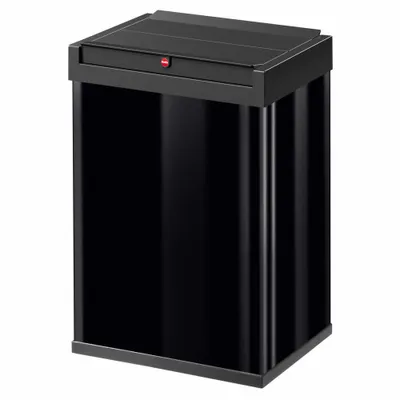 Zdjęcie produktu dla Pojemnik na odpady Hailo Big-Box Swing L, 35 litrów, czarny Pojemnik na odpady o dużej pojemności, z blachy stalowej i tworzywa sztucznego, automatyczny