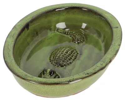 Produktbild von Esschert Design | Trinkschale - Wasserschale - grün - Vogelbecken für Wasser und Futter - aus Terracotta