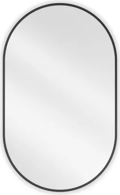 Obrázok produktu pre Mexen Loft oválne kúpeľňové zrkadlo 90 x 55 cm, čierny rám - 9851-090-055-000-70