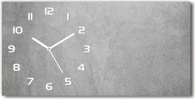 Produktbild von Wanduhr aus Glas – 60x30 cm - Glasbild - Glasuhr - Gehärtetes Glas - weisse-zeiger - graue Wand