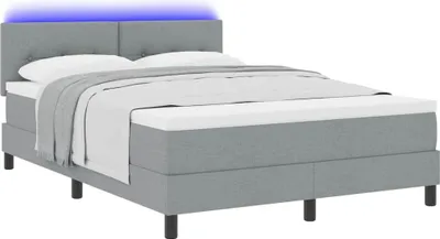 Zdjęcie produktu dla Łóżko sprężynowe z materacem Jasnoszary 160 x 200 cm tkanina