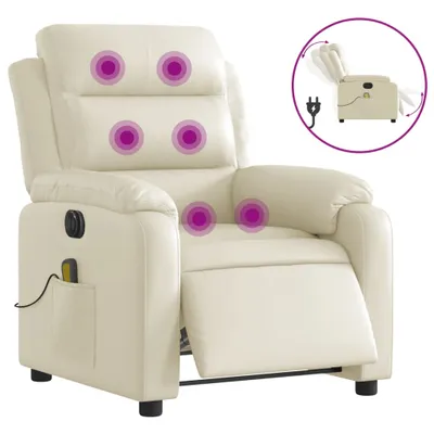 Produktbild von Massagesessel Elektrisch Creme Kunstleder
