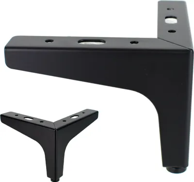 Produktbild von 4x Möbelfuß Sofafuß Vitrinenfuß Schwarz Matt – 10cm Stahl mit Bodenschoner
