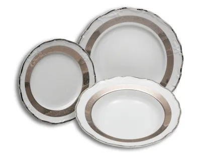 Produktbild von Tellersatz, Karlsbader Porzellan Thun, Marie Louise, Platin, 18 Stück