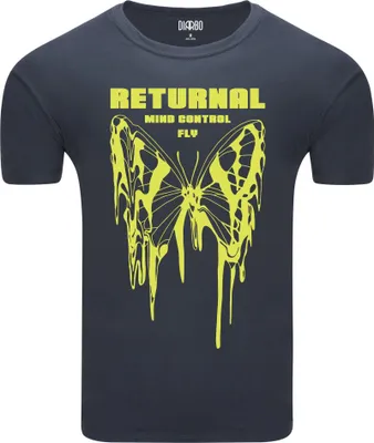 Zdjęcie produktu dla T-shirt męski Diarbo z abstrakcyjnym nadrukiem w kolorze ciemnoszarym, rozmiar XXL