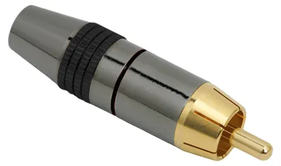 Produktbild von Cinch-Stecker schwarz vergoldet - Audio-Video-Stecker - Geeignet für Kabel bis 8 mm - Mit Markierungsring 1 Stück [05324FK].