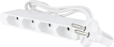 Produktbild von REV Eurosteckdosenleiste - 4-Fach, extraflach, 1,5m, 2300W, weiß