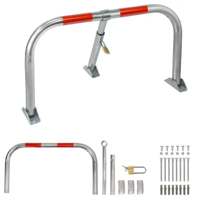 Parkplatzsperre, klappbar, Stahl, 75,5 cm, mit Schloss