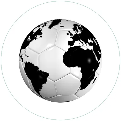 Produktbild von Wallario Premium Glasbild, freischwebende Optik, kräftige Farben, rund 50cm Durchmesser, Motiv Planet Fußball