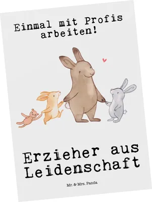 Produktbild von Mr. & Mrs. Panda Postkarte Erzieher Leidenschaft - Weiß - Geschenk, Pädagoge, Postkarten, Ansichtskarte, Ansichtskarten, Beruf, Spruch, Grußkarte, Ausbildung, Fotokarte